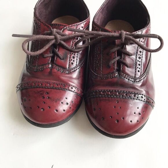 ZARA HTF maroon Oxford bluchers EUC size 23(7) - Picture 4 of 7